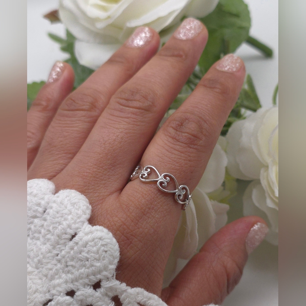 🥰 ENDLESS LOVE STERLING SILVER RING - Picture 4 of 8